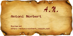 Antoni Norbert névjegykártya