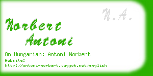norbert antoni business card